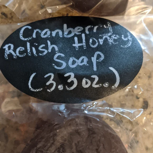 Beautiful embossed cranberry relish honey soaps - Picture 2 of 5